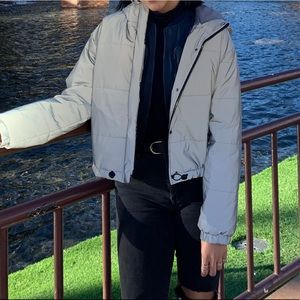 Reflective bomber jacket, good condition